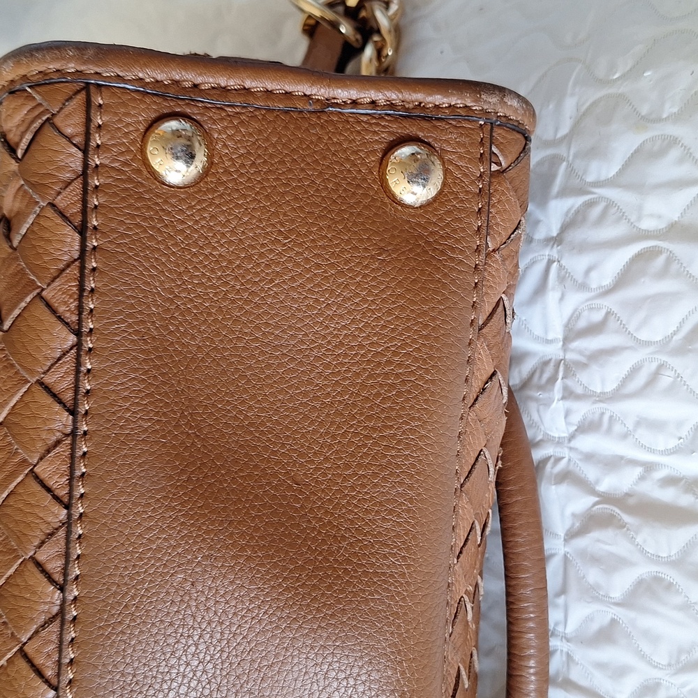 Michael Kors Leather Large Woven Tote Bag - Picture 5 of 8